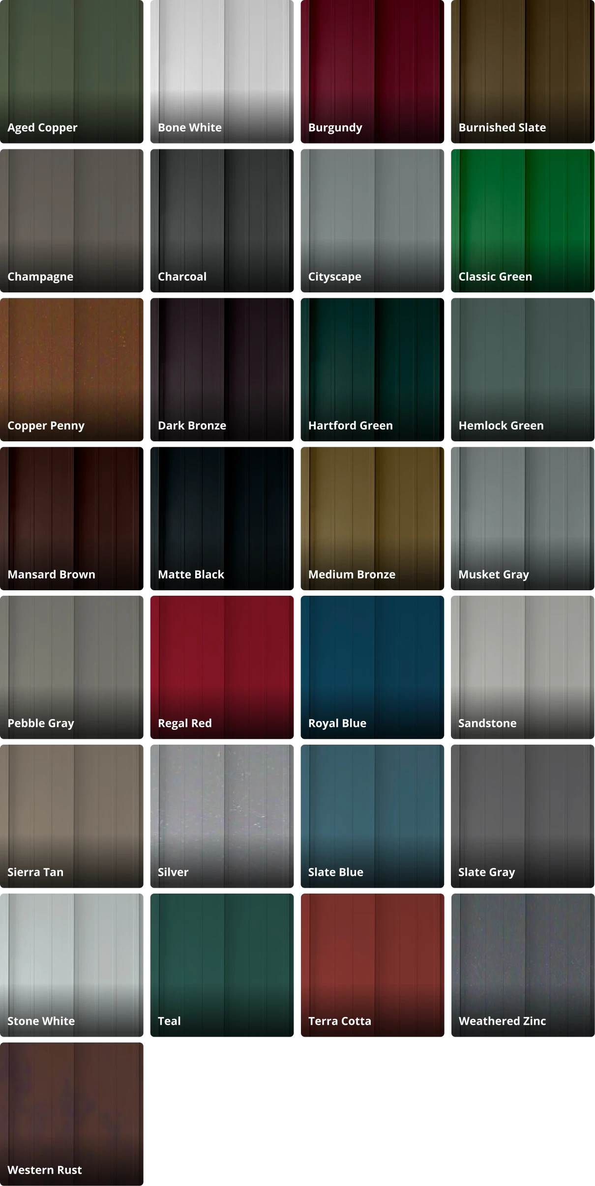 Standing Seam Colors